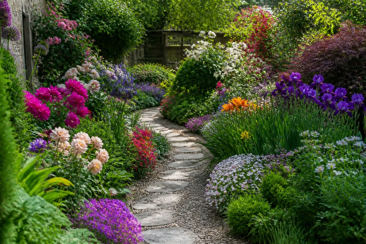 potecă grădină stil Giverny amenajare curte