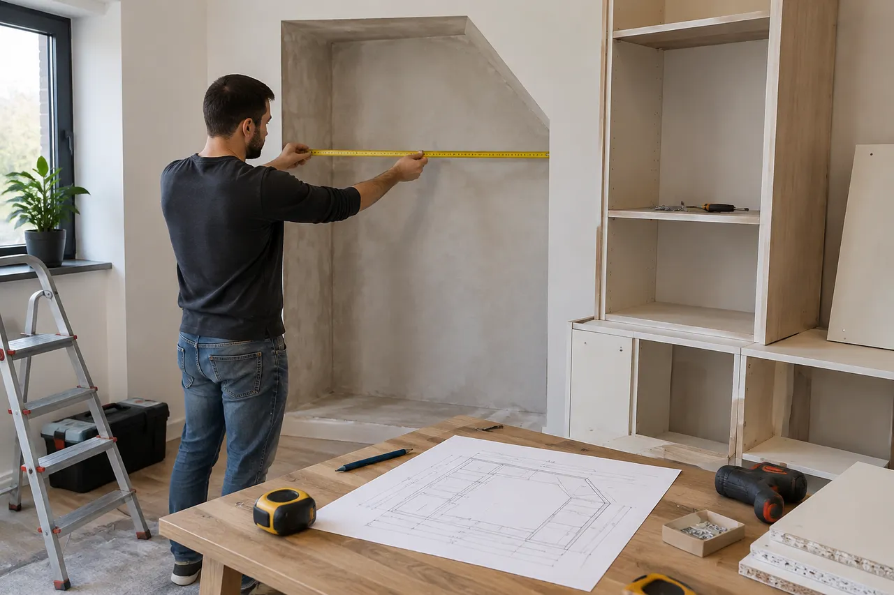 măsurarea spațiului pentru mobilă modulară